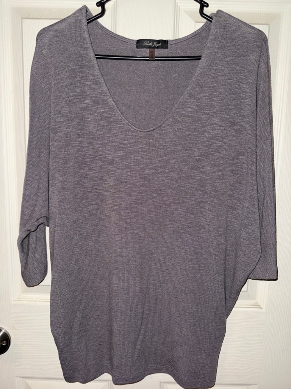 Laila Jayde Heather Gray V-Neck Dolman Sleeve Tunic